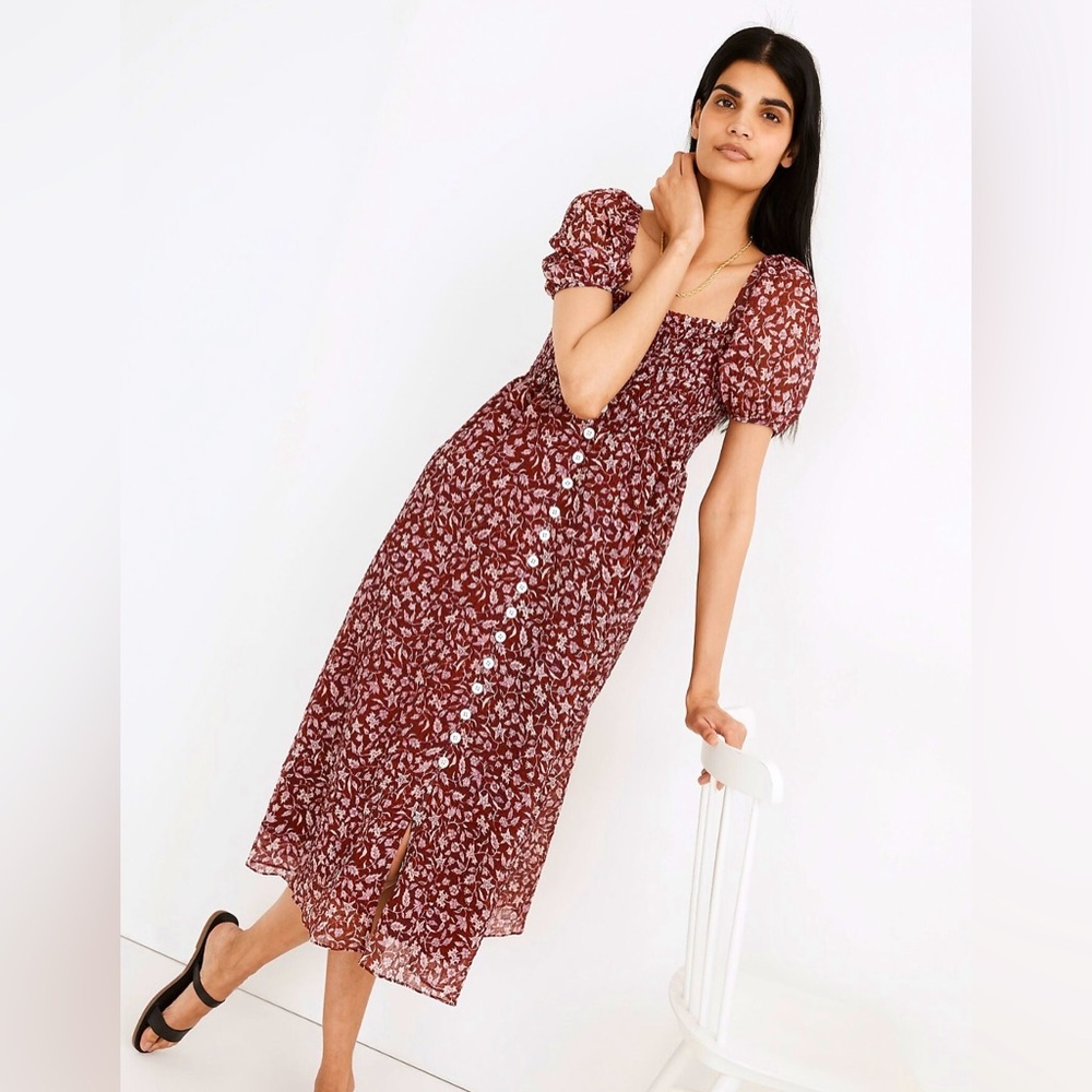 Madewell Lucie Smocked Midi Dress